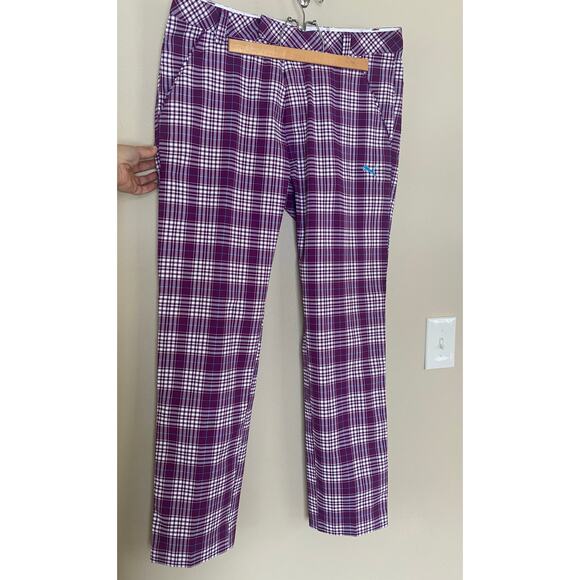 EUC Puma Classic Plaid Retro Golf Pants Drycell Purple Mens 34x32 Firm Price - Picture 2 of 5